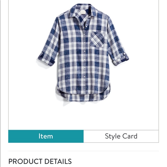 Blue and White Plaid Button Down - Picture 4 of 4